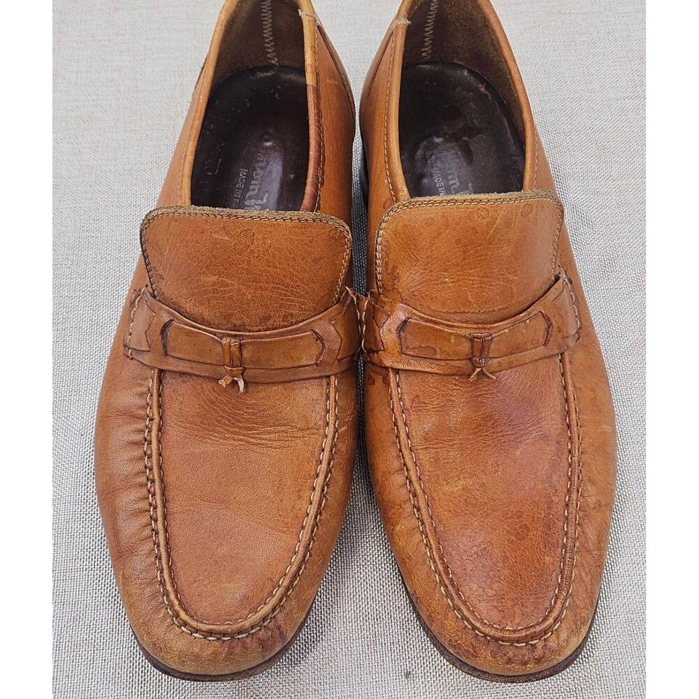 John McAnn Classic Penny Slip On‎ Loafers Soft Leather Dress 05657B Mens 10.5D